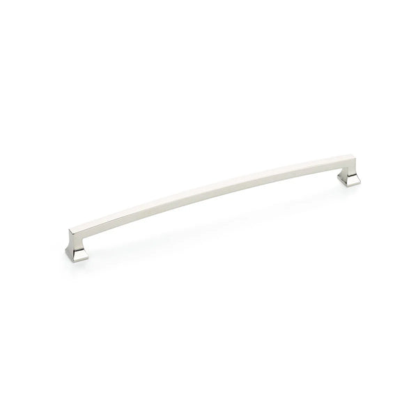 Menlo Park Pull, Arched, Polished Nickel, 10'' cc 528-PN