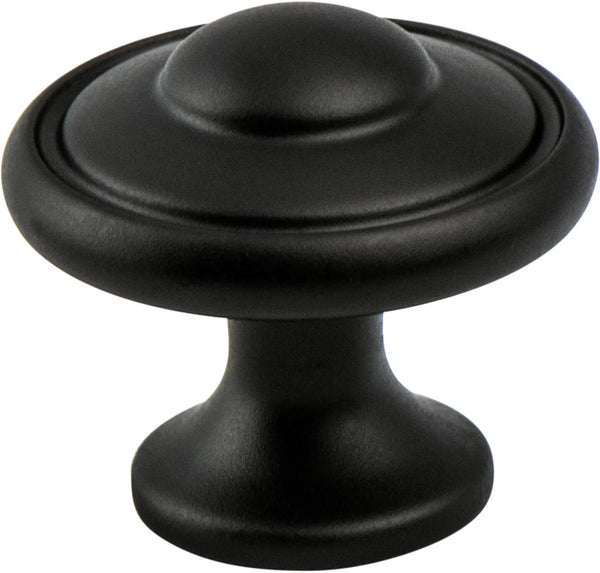 Euro Traditions Matte Black Knob 2927-155-P