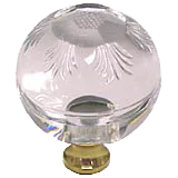 Round 1-3/8'' Crystal Knob with Polished Brass Base M1111-US3