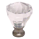 Octagon 1-1/16'' Crystal Knob with Satin Nickel Base