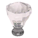 Octagon 1-1/16'' Crystal Knob with Polished Chrome Base