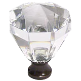 Octagon 1-1/4'' Crystal Knob with Bronze Base M13/32-US10B