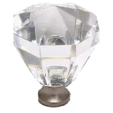 Octagon 1-1/4'' Crystal Knob with Satin Nickel Base M13/32-US15