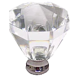 Octagon 1-1/4'' Crystal Knob with Polished Chrome Base M13/32-US26