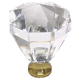 Octagon 1-1/4'' Crystal Knob with Polished Brass Base M13/32-US3