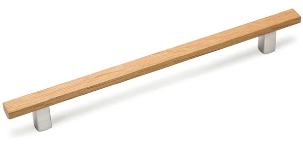 Wood Cabinet Pull with Stainless Steel Bases 40669C