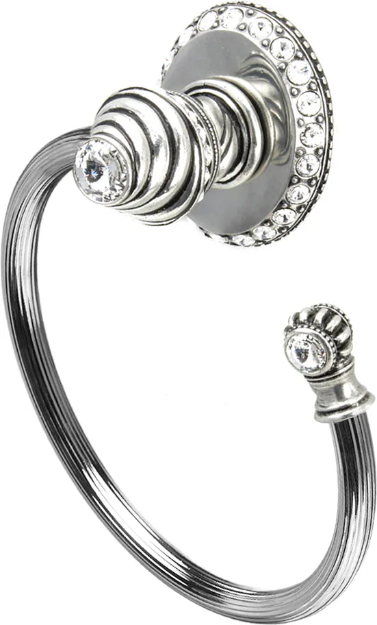 Caché ll large swing towel reeded ring right with 42 rivoli Swarovski Clear Crystals 1848R-9C