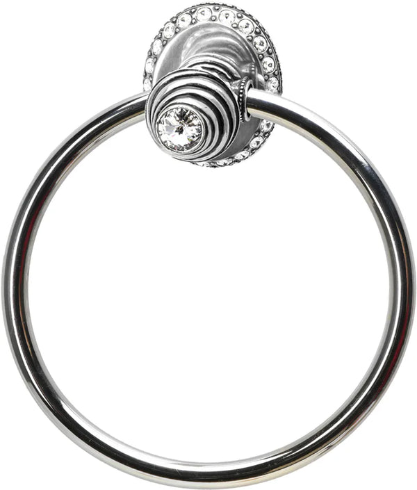 Caché ll full swing towel smooth ring right with Swarovski Clear Crystals 1856-9C