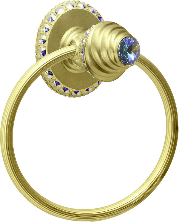 Caché ll full swing towel reeded ring right with Swarovski Aurore Boreale Crystals 1856R-8AB