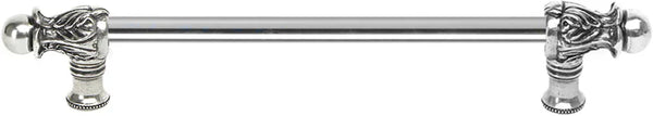 Acanthus 12'' cc with 1/2'' smooth bar long pull Romanesque style in Chalice. 823S-9