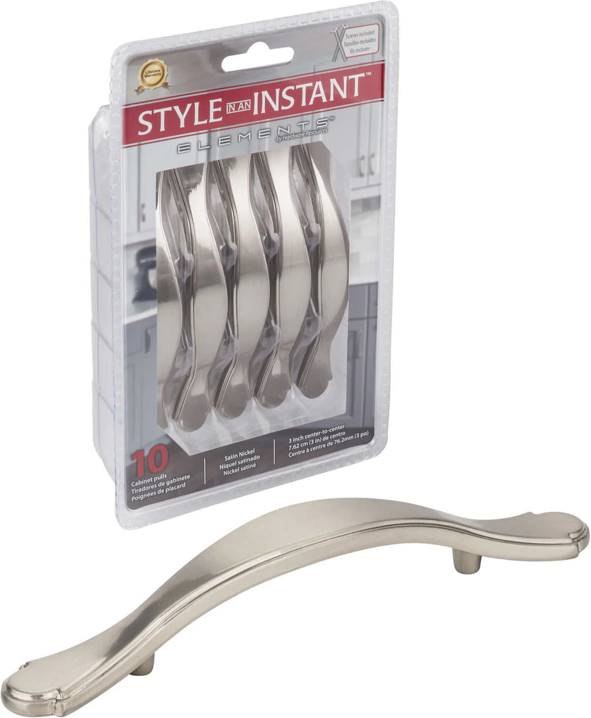 Retail Pack Hardware 3'' cc Bar Pull 3108SN-R