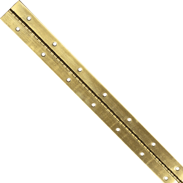 Polished Brass 1-1/2'' 21 Gauge Steel Piano Hinge in 6 ft Length 5413