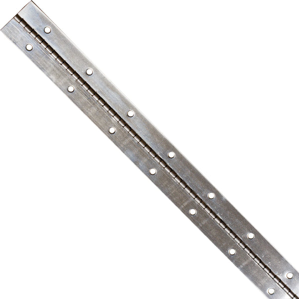 Bright Nickel 1-1/2'' 21 Gauge Steel Piano Hinge in 6 ft Length 5414