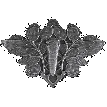 Cicada on Leaves Knob Antique Pewter Finish