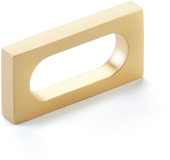 Cafe Pull, Modern Oval Slot, Satin Brass, 2'' cc 10031-US4