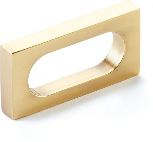 Cafe Pull, Modern Oval Slot, Vintage Brass, 2'' cc 10031-VB
