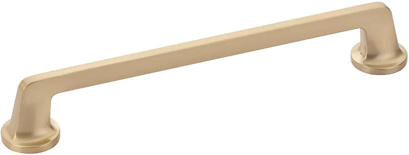 Northport Pull, Round Bases, Signature Satin Brass, 8'' cc 213-SSB