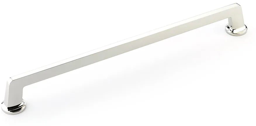 Northport Appliance Pull, Round Bases, Polished Nickel, 15'' cc 214-PN