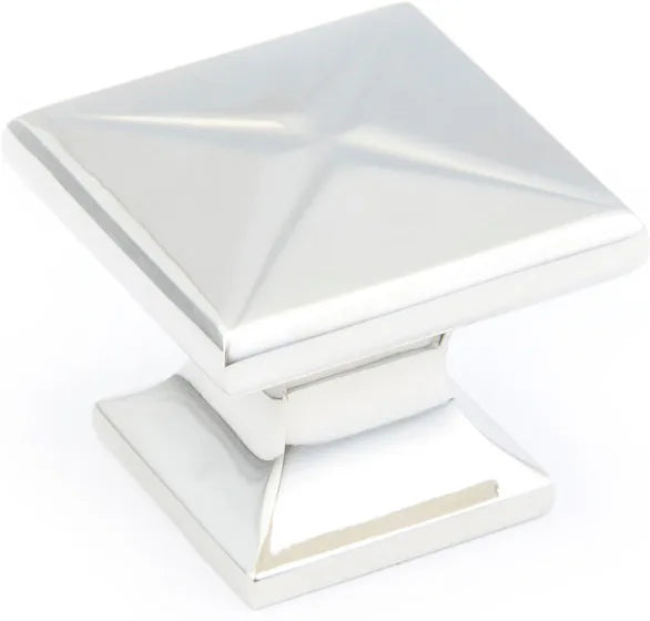Northport Knob, Square, Polished Nickel, 1-3/8'' 215-PN