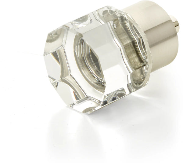 City Lights Round Multi-Sided Glass Knob, Satin Nickel, 1-1/8'' dia 55-15
