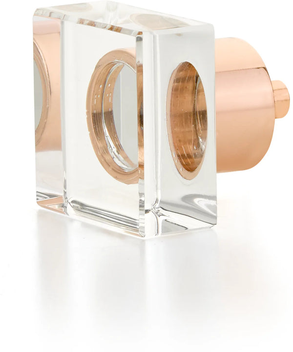 City Lights Square Glass Knob, Polished Rose Gold, 1-1/4'' 57-PRG