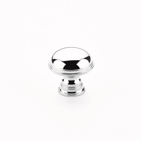 Atherton Plain Surface Knob, Knurled Edge, Polished Chrome, 1-1/4'' dia 572-26