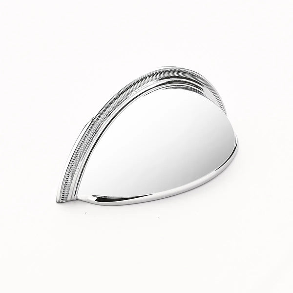 Atherton Cup Pull, Plain Surface, Knurled Edge, Polished Chrome, 3'' cc 575-26