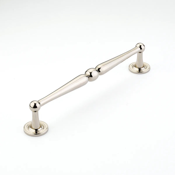Atherton Pull, Knurled Footplates, Polished Nickel, 8'' cc 577-PN
