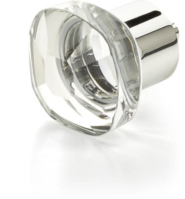 City Lights Soft Square Glass Knob, Polished Chrome, 1-1/4'' 61-26