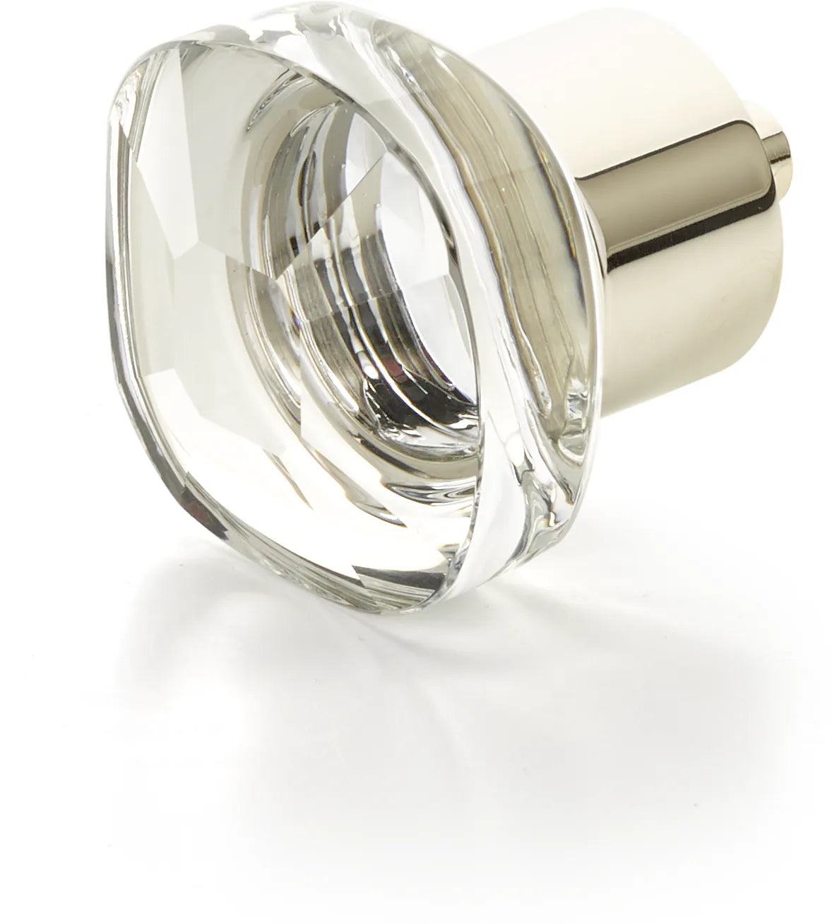 City Lights Soft Square Glass Knob, Polished Nickel, 1-1/4'' 61-PN