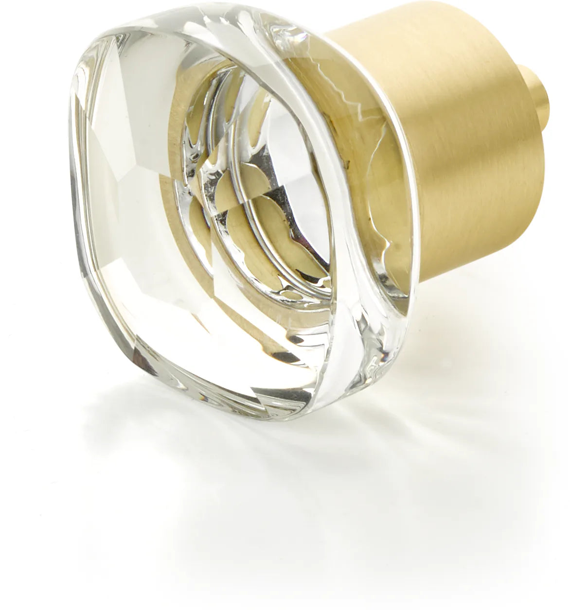City Lights Soft Square Glass Knob, Satin Brass, 1-1/4'' 61-SB