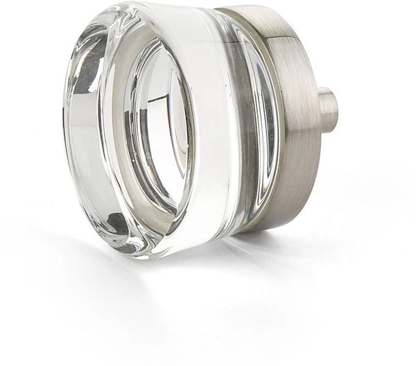 City Lights Flat Disc Glass Knob, Satin Nickel, 1-3/8'' dia 77-15