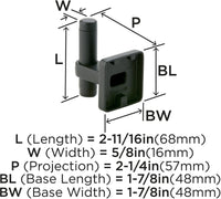 Bronx Contemporary Single Prong Wall Hook BH36563