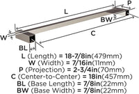 Monument Contemporary 18'' Towel Bar BH36083