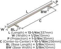 Bar Pulls 10-1/16'' cc Cabinet Pull BP19013