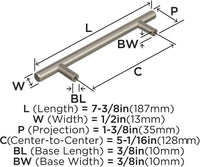 Bar Pulls 5-1/16'' cc Cabinet Pull BP19541