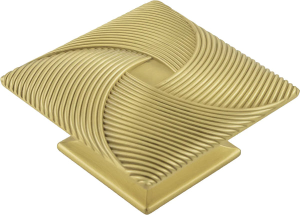 Bijou Tempest Collection Knob 3-1/2'' Square Brushed Golden Brass Finish B057801-BGB
