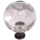 Round 1-3/8'' Crystal Knob with Bronze Base M1111-US10B