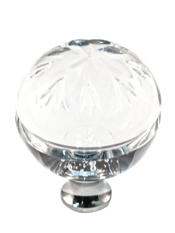 Round 1-3/8'' Crystal Knob with Polished Chrome Base M1112-US26