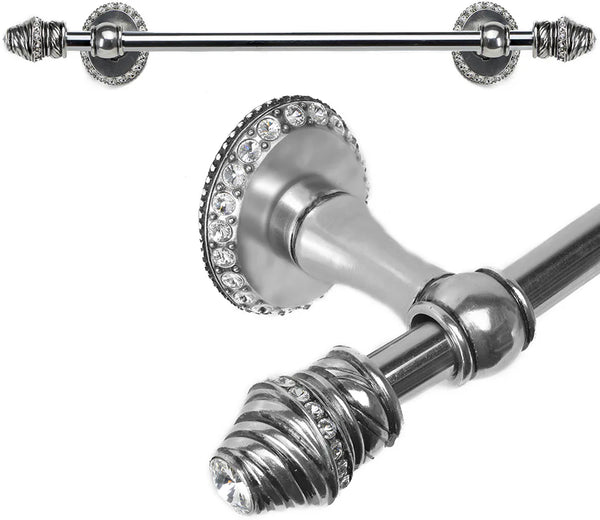 Caché II 16'' cc towel bar with 80 rivoli Swarovski Clear Crystals with 5/8'' smooth center 1810-9C