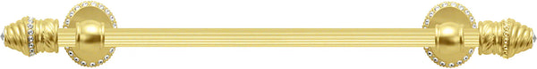 Caché II 16'' cc towel bar with 80 rivoli Swarovski Clear Crystals with 5/8'' reeded center 1810R-8C