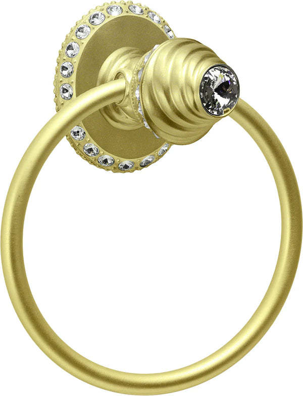 Caché ll full swing towel smooth ring right with Swarovski Clear Crystals 1856-8C