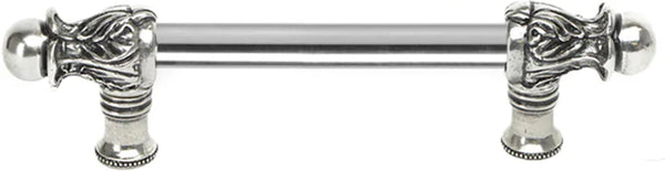 Acanthus 6'' cc with 1/2'' smooth bar long pull Romanesque style in Chalice. 821S-9