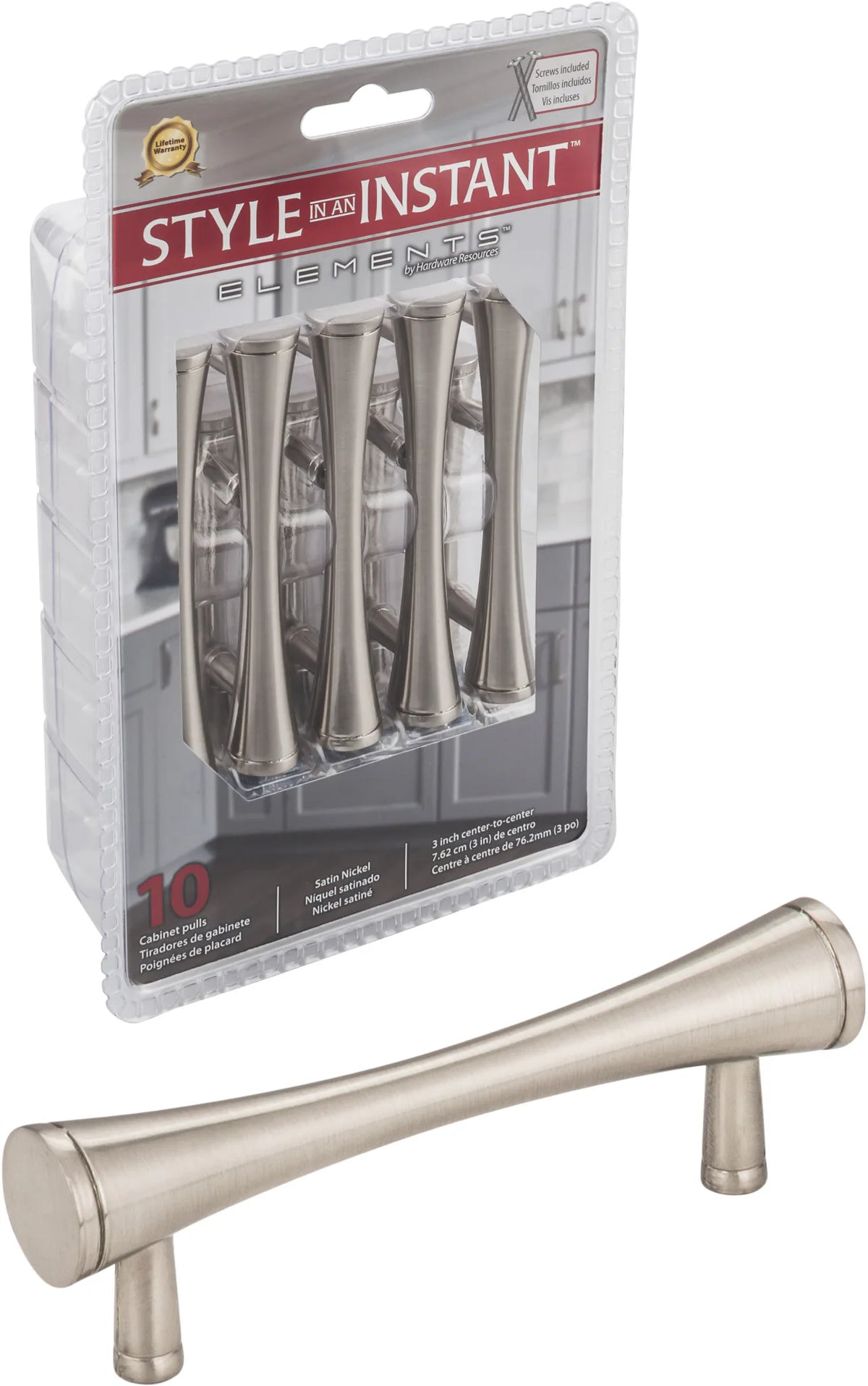 Retail Pack Hardware 3'' cc Bar Pull 400SN-R
