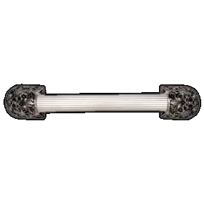 Acanthus Appliance Pull Bar, 12 Inch Drill Center, Brilliant Pewter