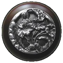 Hibiscus/Dark Walnut Knob Antique Pewter Finish