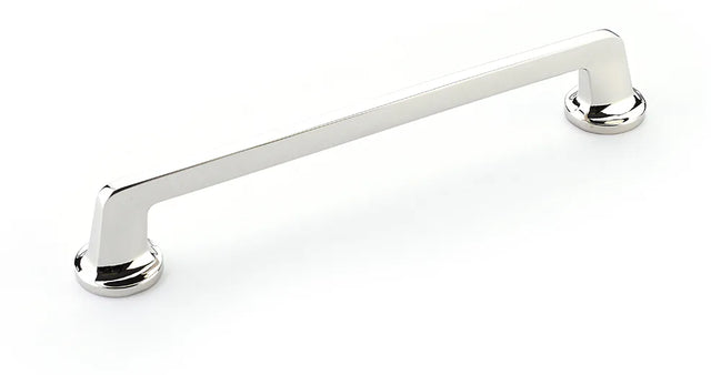 Northport Pull, Round Bases, Polished Nickel, 8'' cc 213-PN