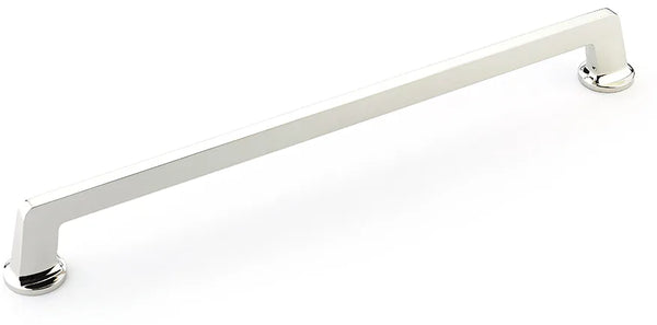 Northport Appliance Pull, Round Bases, Polished Nickel, 15'' cc 214-PN