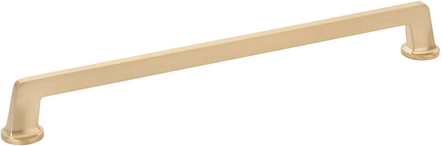 Northport Appliance Pull, Round Bases, Signature Satin Brass, 15'' cc 214-SSB