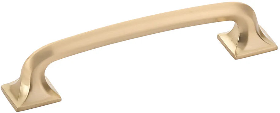 Northport Pull, Square Bases, Signature Satin Brass, 5'' cc 216-SSB